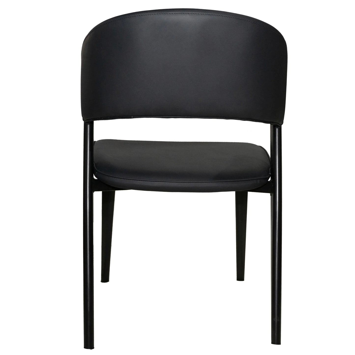 Aspen Dining Chairs Upholstered in Leather Kitchen Room Chairs with Black Metal Legs - Elax Furniture