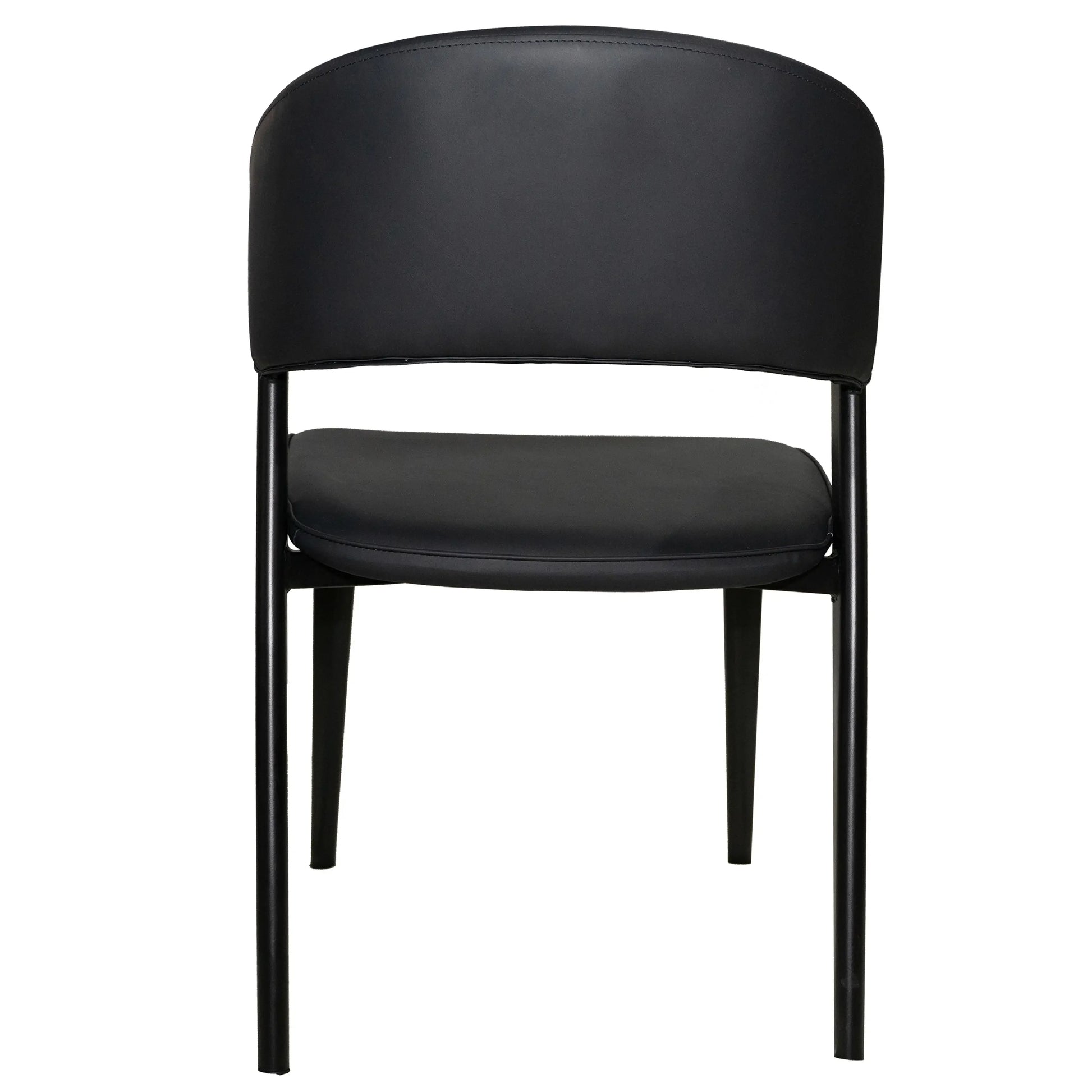 Aspen Dining Chairs Upholstered in Leather Kitchen Room Chairs with Black Metal Legs - Elax Furniture