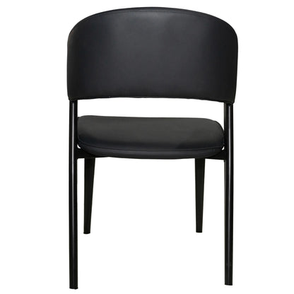Aspen Dining Chairs Upholstered in Leather Kitchen Room Chairs with Black Metal Legs - Elax Furniture