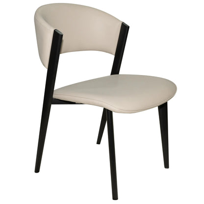 Aspen Dining Chairs Upholstered in Leather Kitchen Room Chairs with Black Metal Legs - Elax Furniture