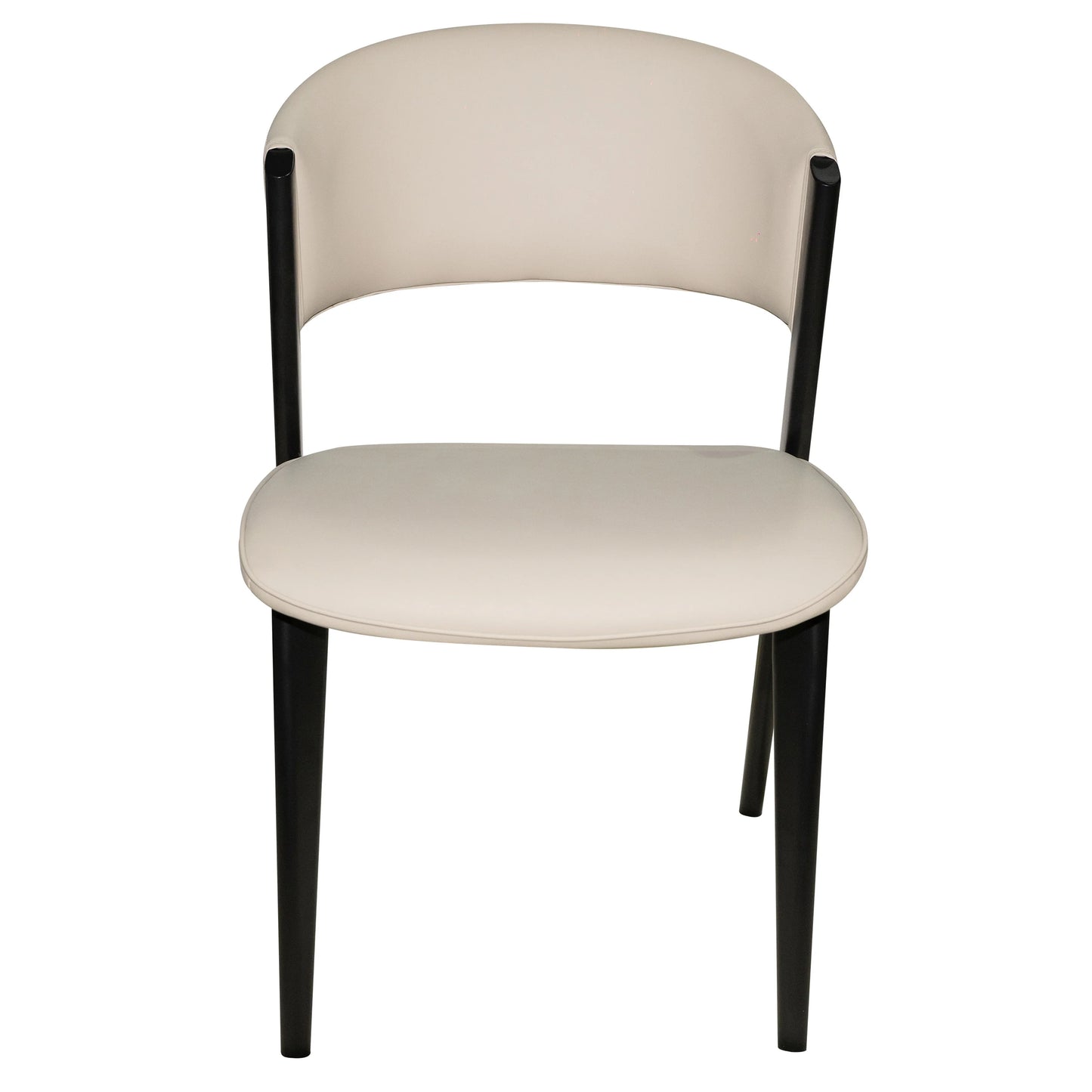 Aspen Dining Chairs Upholstered in Leather Kitchen Room Chairs with Black Metal Legs Set of 2 - Elax Furniture