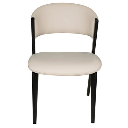 Aspen Dining Chairs Upholstered in Leather Kitchen Room Chairs with Black Metal Legs Set of 4 - Elax Furniture