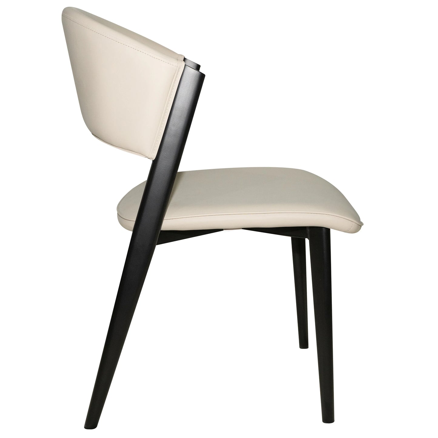 Aspen Dining Chairs Upholstered in Leather Kitchen Room Chairs with Black Metal Legs Set of 4 - Elax Furniture
