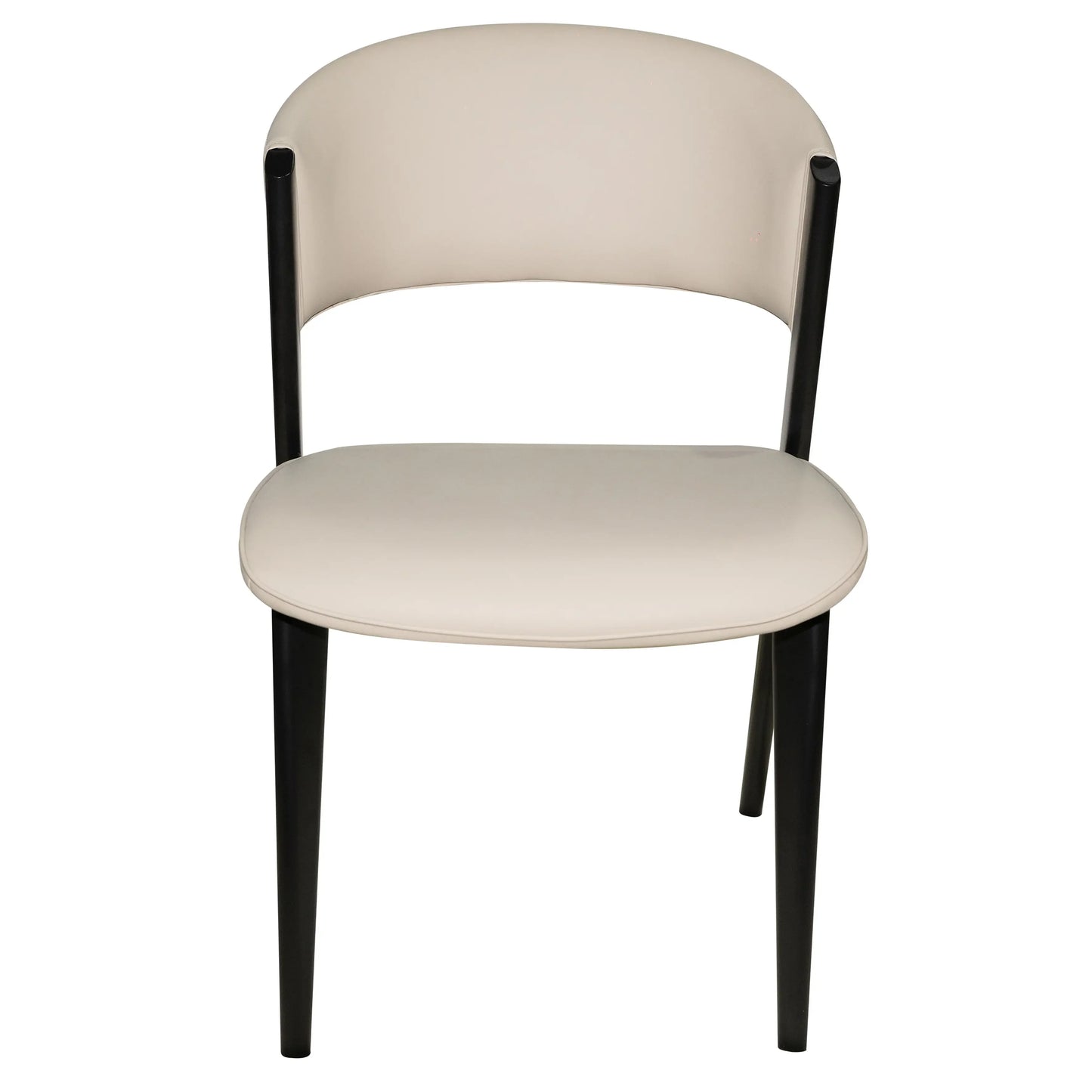 Aspen Dining Chairs Upholstered in Leather Kitchen Room Chairs with Black Metal Legs - Elax Furniture