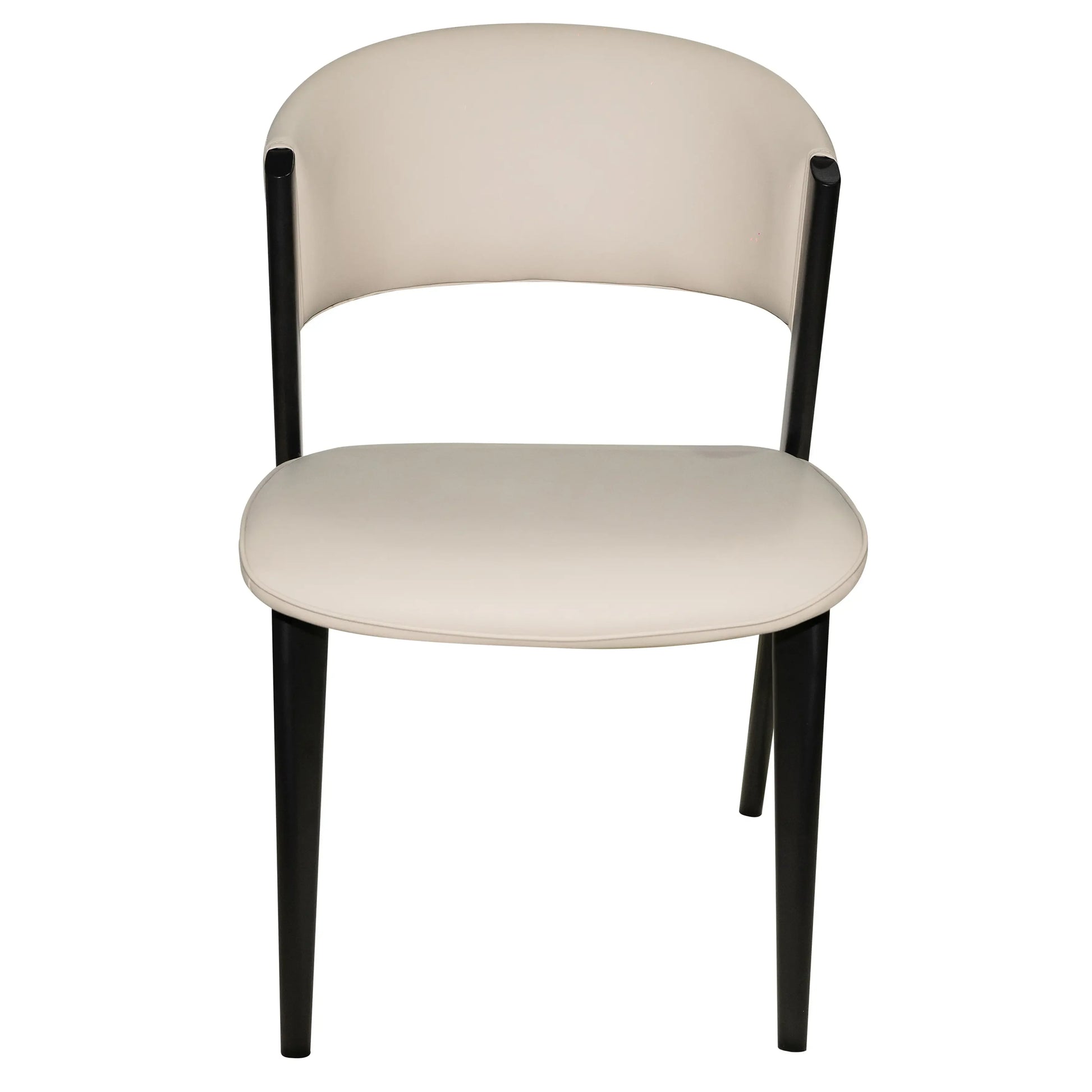 Aspen Dining Chairs Upholstered in Leather Kitchen Room Chairs with Black Metal Legs - Elax Furniture