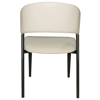 Aspen Dining Chairs Upholstered in Leather Kitchen Room Chairs with Black Metal Legs - Elax Furniture