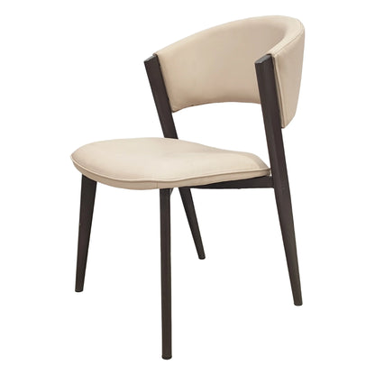 Aspen Dining Chairs Upholstered in Leather Kitchen Room Chairs with Black Metal Legs - Elax Furniture
