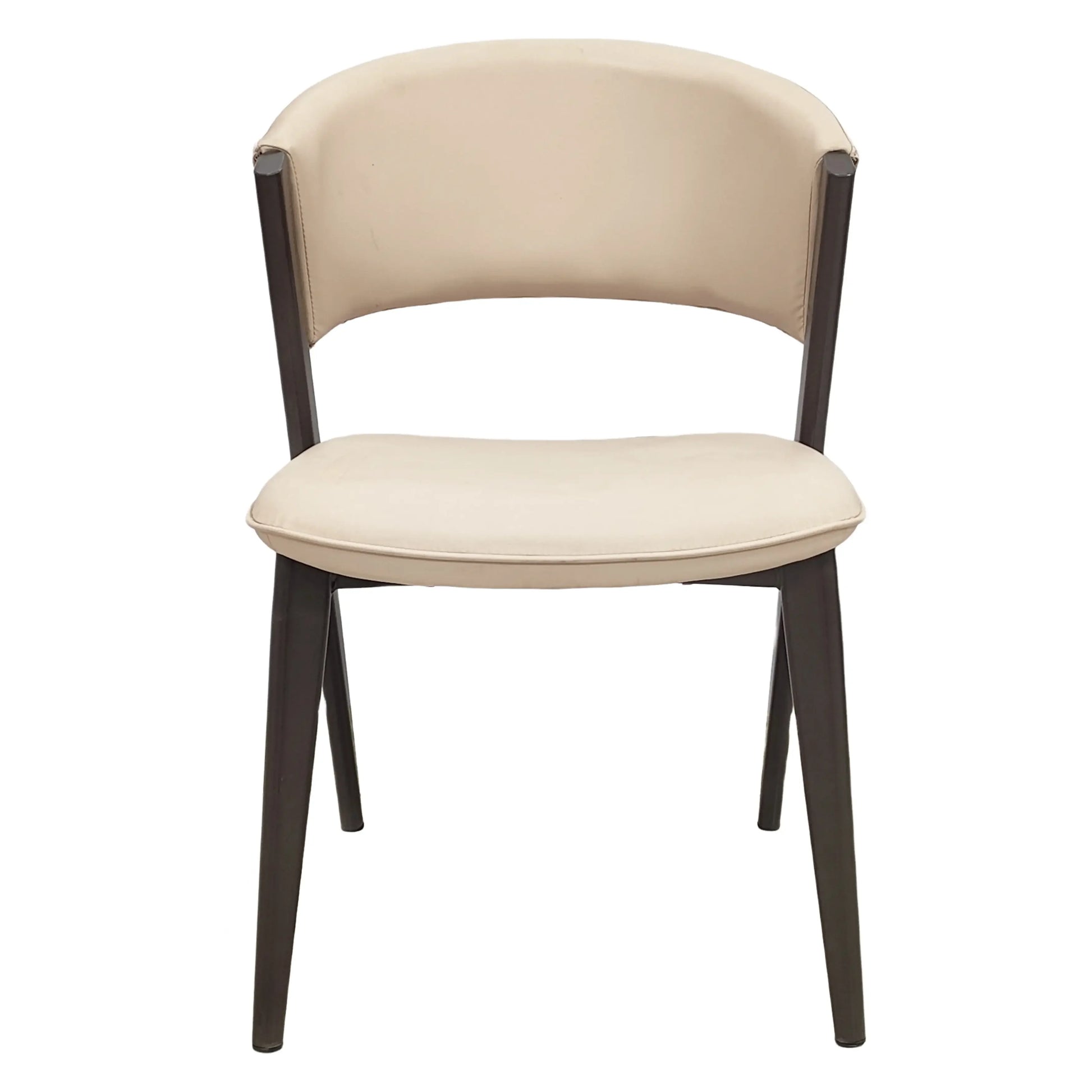 Aspen Dining Chairs Upholstered in Leather Kitchen Room Chairs with Black Metal Legs - Elax Furniture