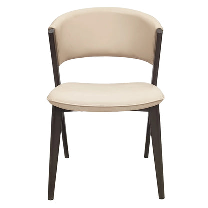 Aspen Dining Chairs Upholstered in Leather Kitchen Room Chairs with Black Metal Legs - Elax Furniture