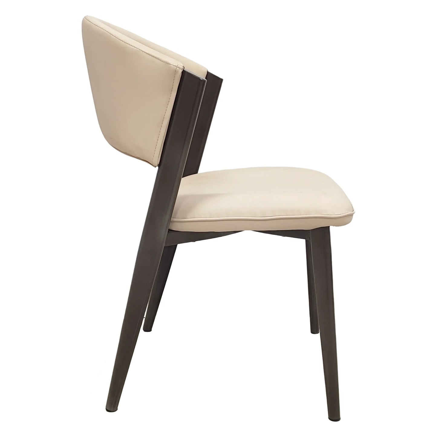 Aspen Dining Chairs Upholstered in Leather Kitchen Room Chairs with Black Metal Legs - Elax Furniture