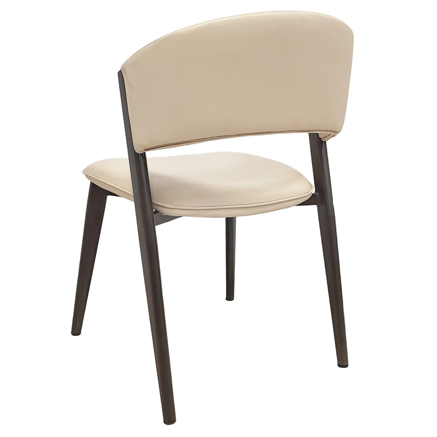 Aspen Dining Chairs Upholstered in Leather Kitchen Room Chairs with Black Metal Legs - Elax Furniture