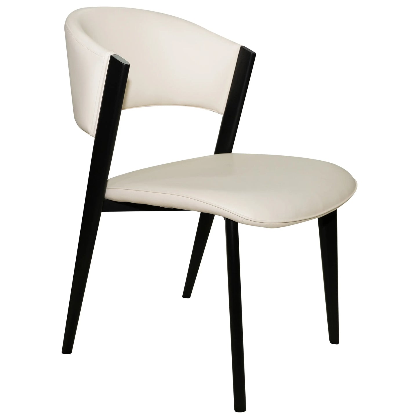 Aspen Dining Chairs Upholstered in Leather Kitchen Room Chairs with Black Metal Legs - Elax Furniture