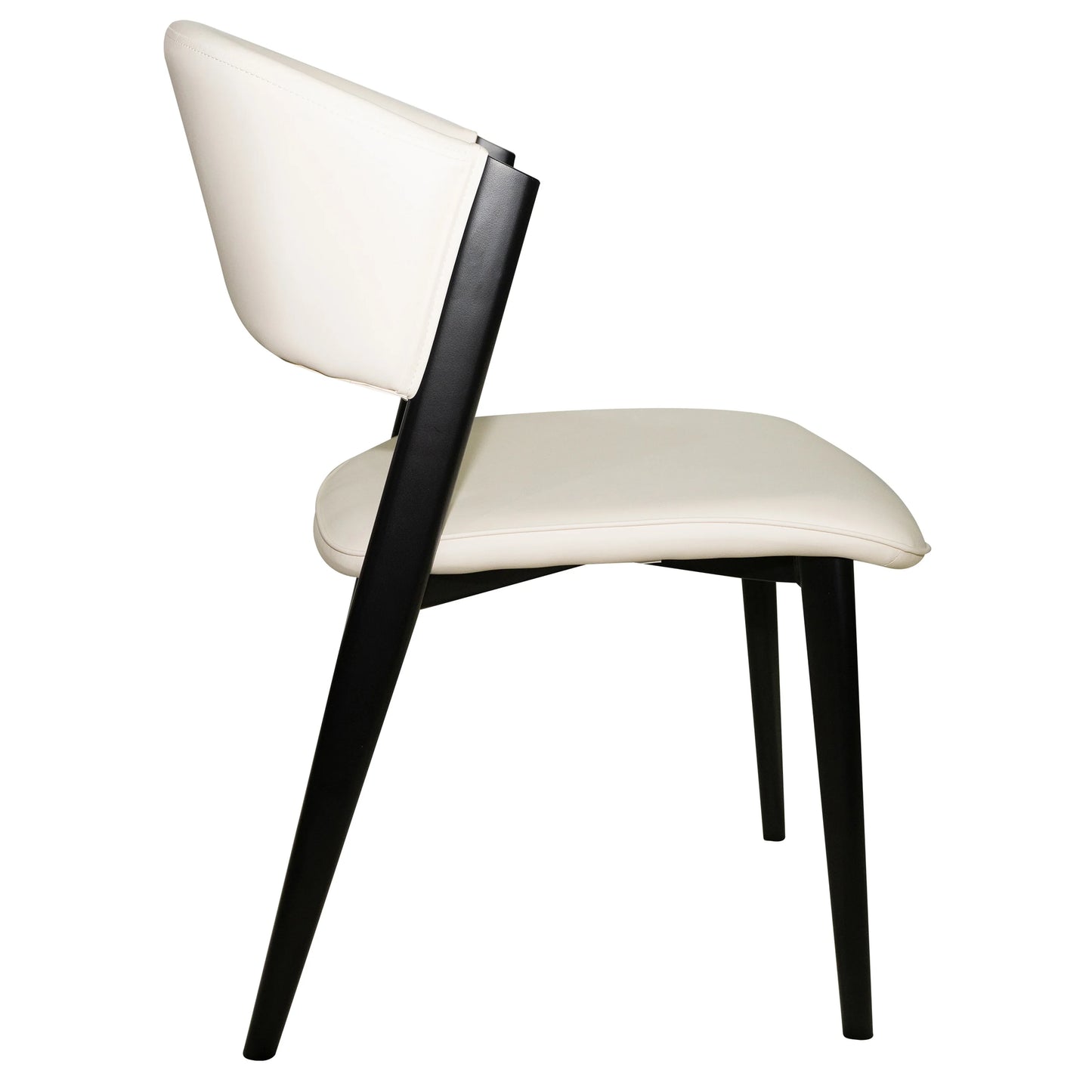 Aspen Dining Chairs Upholstered in Leather Kitchen Room Chairs with Black Metal Legs Set of 2 - Elax Furniture