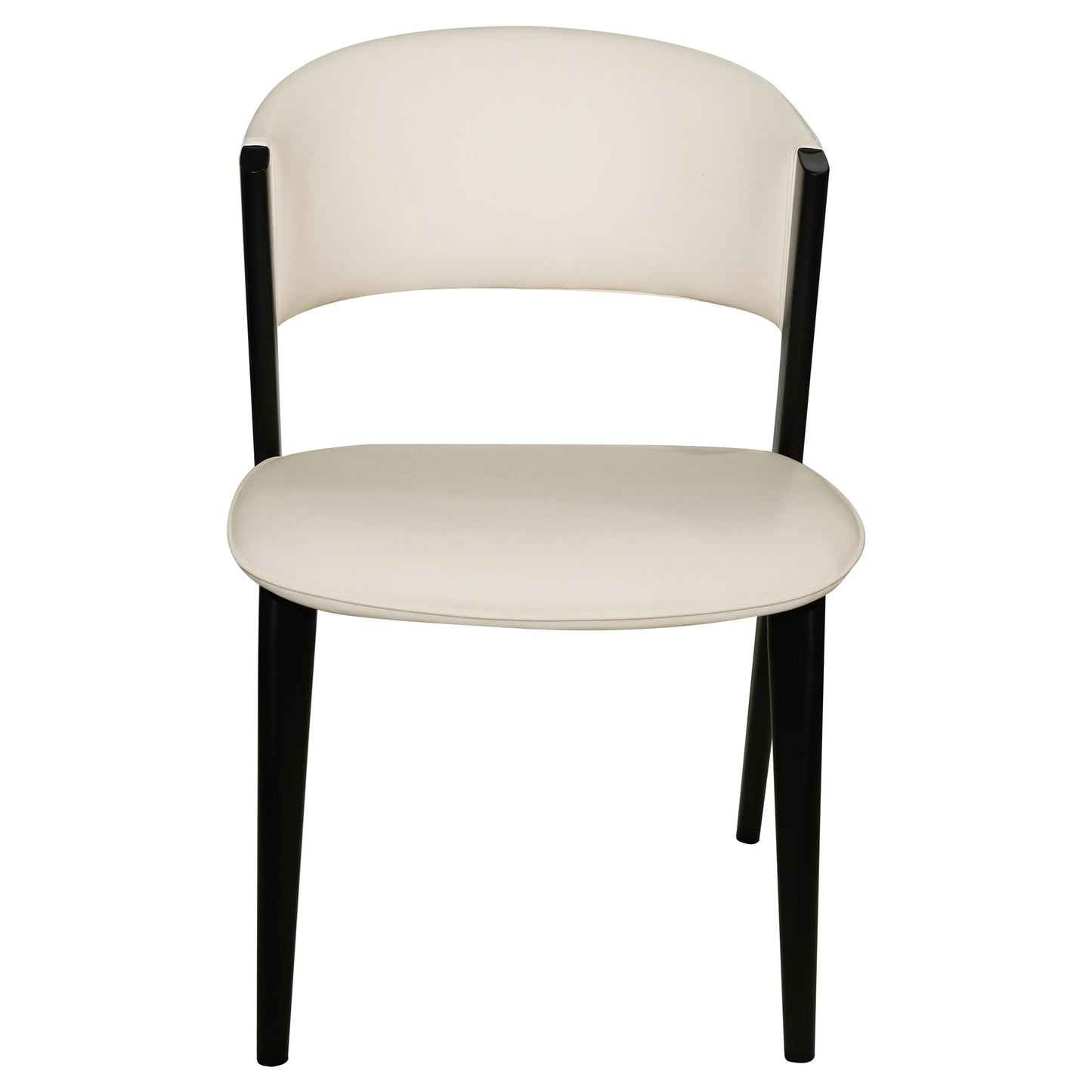 Aspen Dining Chairs Upholstered in Leather Kitchen Room Chairs with Black Metal Legs Set of 4 - Elax Furniture