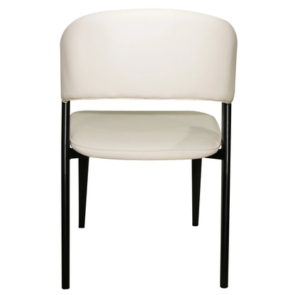 Aspen Dining Chairs Upholstered in Leather Kitchen Room Chairs with Black Metal Legs Set of 4 - Elax Furniture