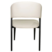 Aspen Dining Chairs Upholstered in Leather Kitchen Room Chairs with Black Metal Legs - Elax Furniture