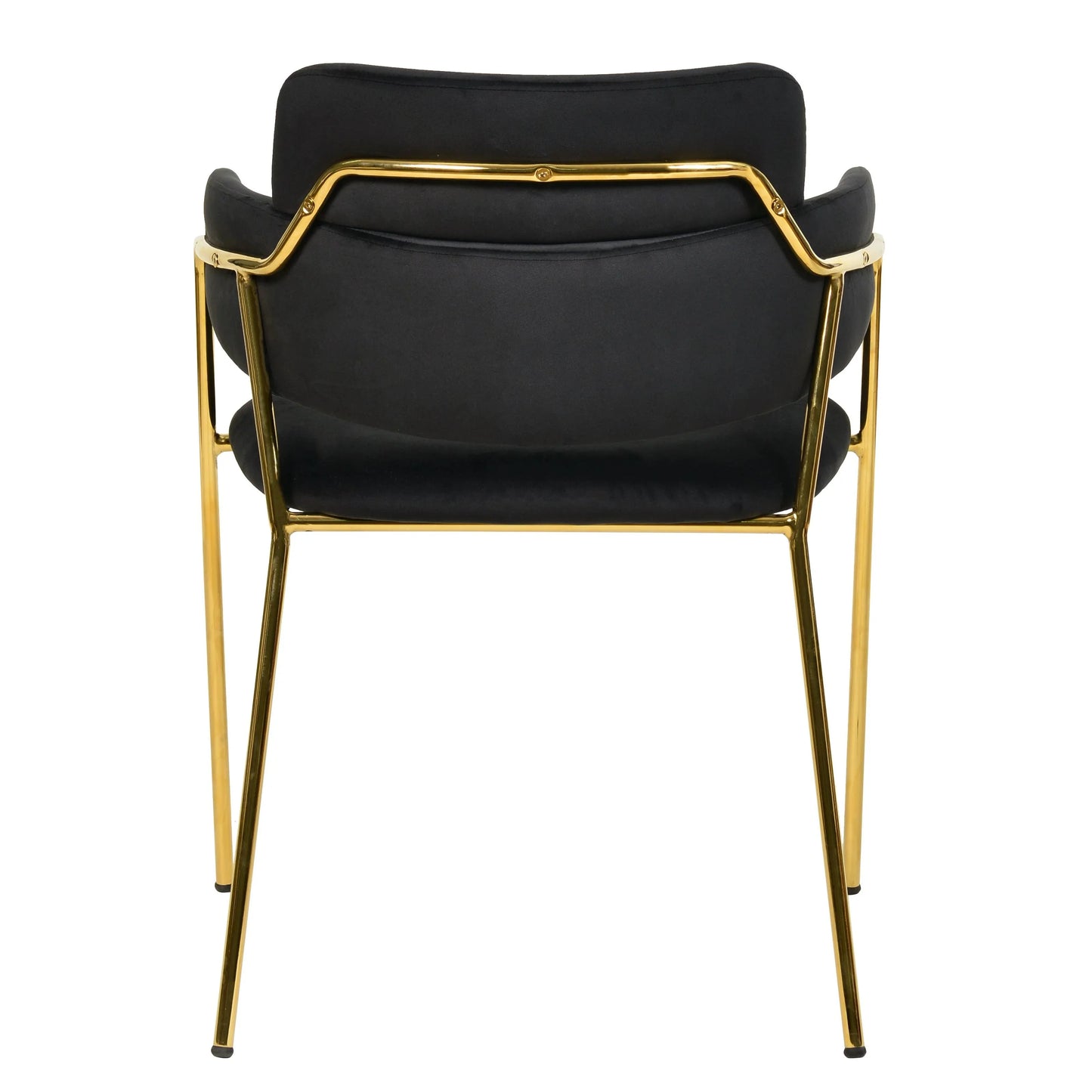 Axis Upholstered Dining Chair with Curved Open-Back Design and Gold Stainless Steel Legs Set of 4 - Elax Furniture