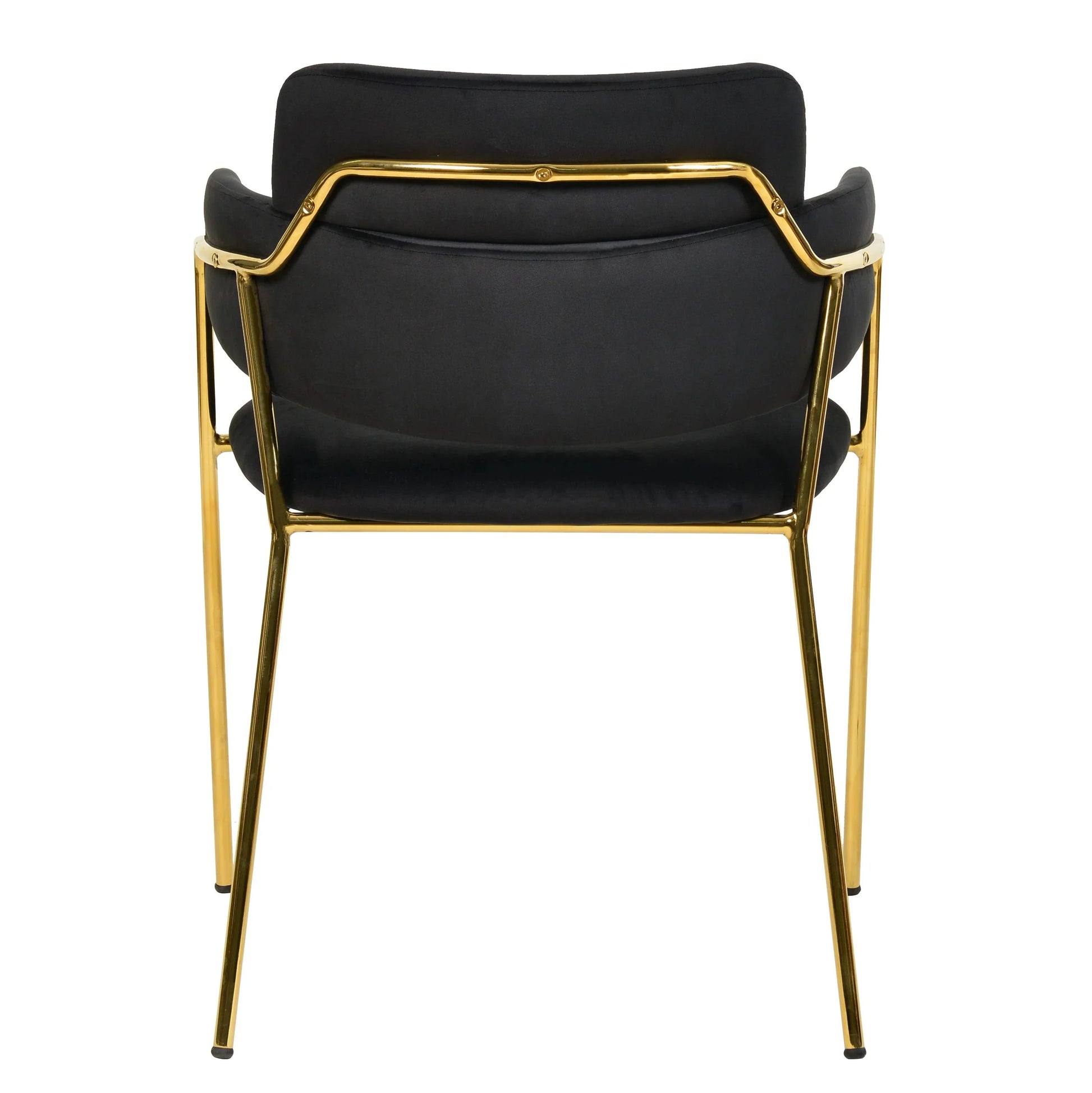 Axis Upholstered Dining Chair with Curved Open-Back Design and Gold Stainless Steel Legs Set of 4 - Elax Furniture