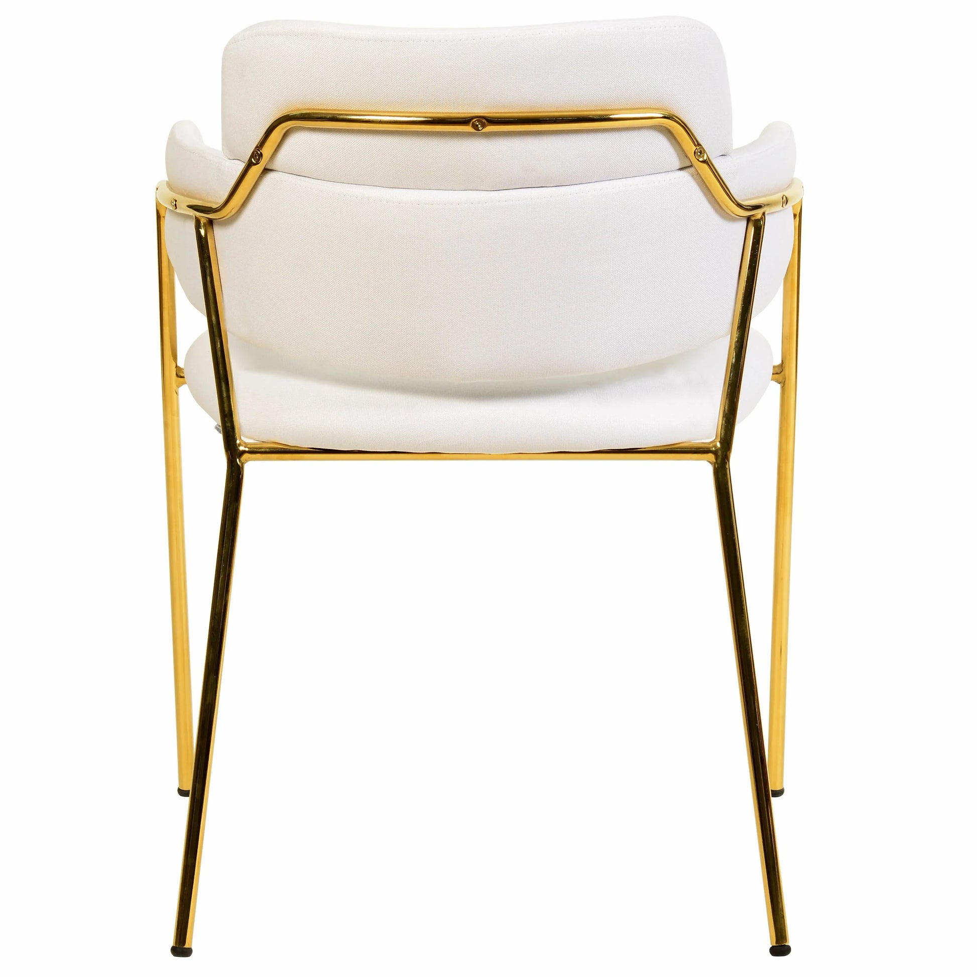 Axis Upholstered Dining Chair with Curved Open-Back Design and Gold Stainless Steel Legs Set of 2 - Elax Furniture