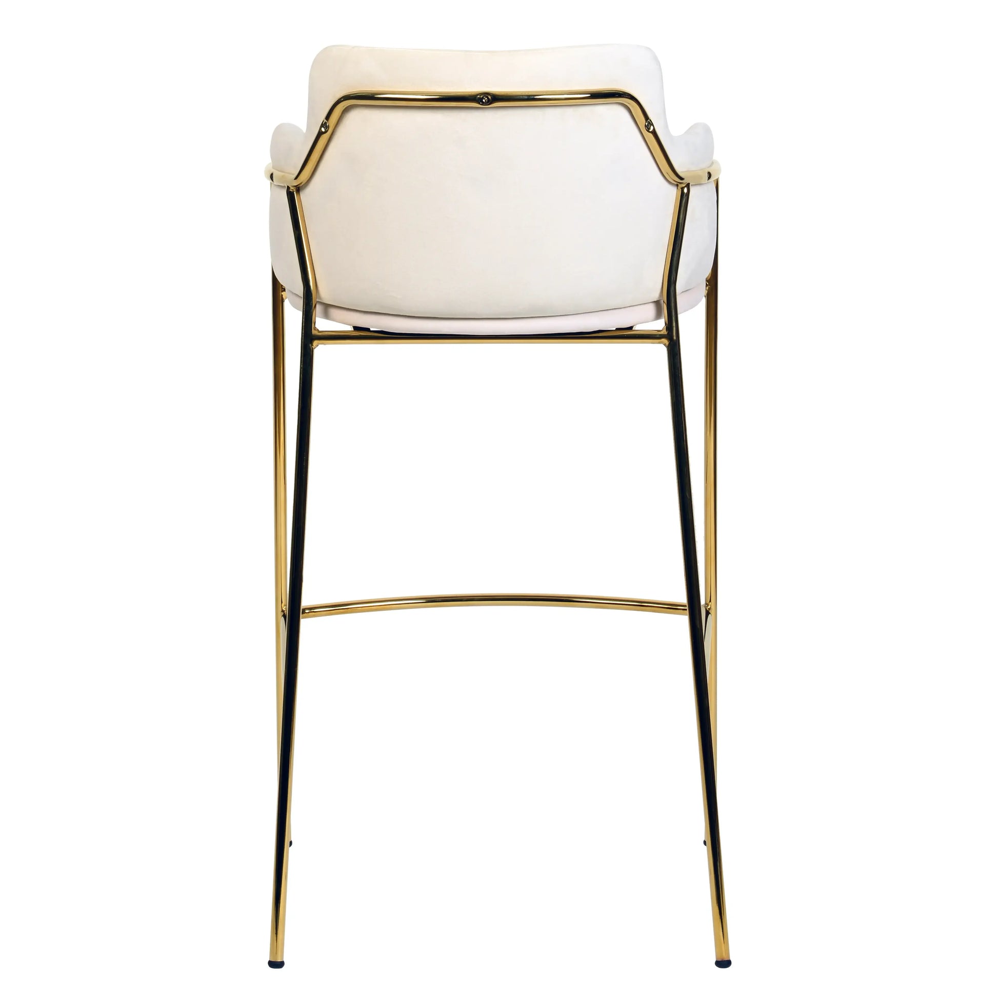 Axis 40" Low-Back Bar Stool Ergonomic Pub Chair with Gold Stainless Steel Base Set of 2 - Elax Furniture