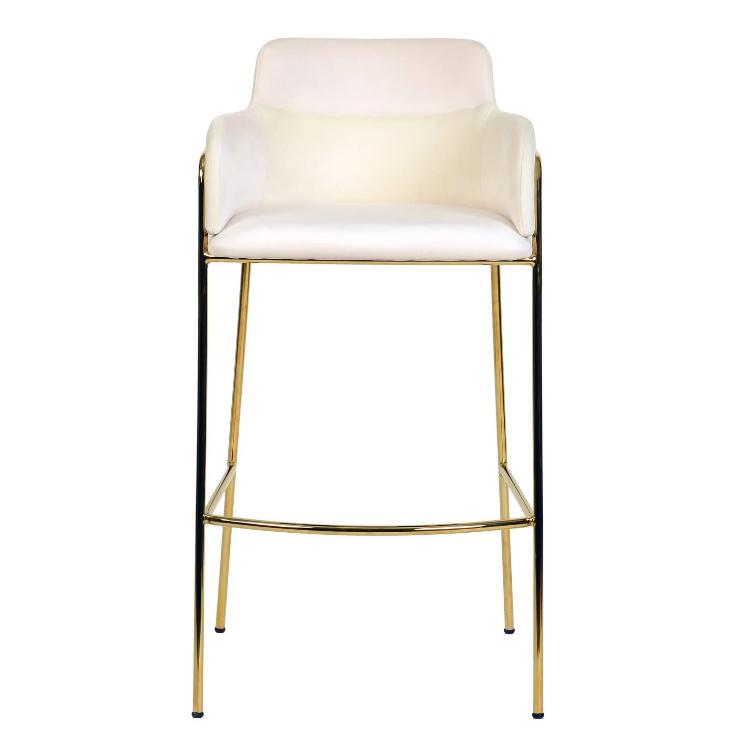 Axis 40" Low-Back Bar Stool Ergonomic Pub Chair with Gold Stainless Steel Base Set of 2 - Elax Furniture