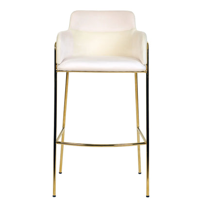 Axis 40" Low-Back Bar Stool Ergonomic Pub Chair with Gold Stainless Steel Base Set of 2 - Elax Furniture