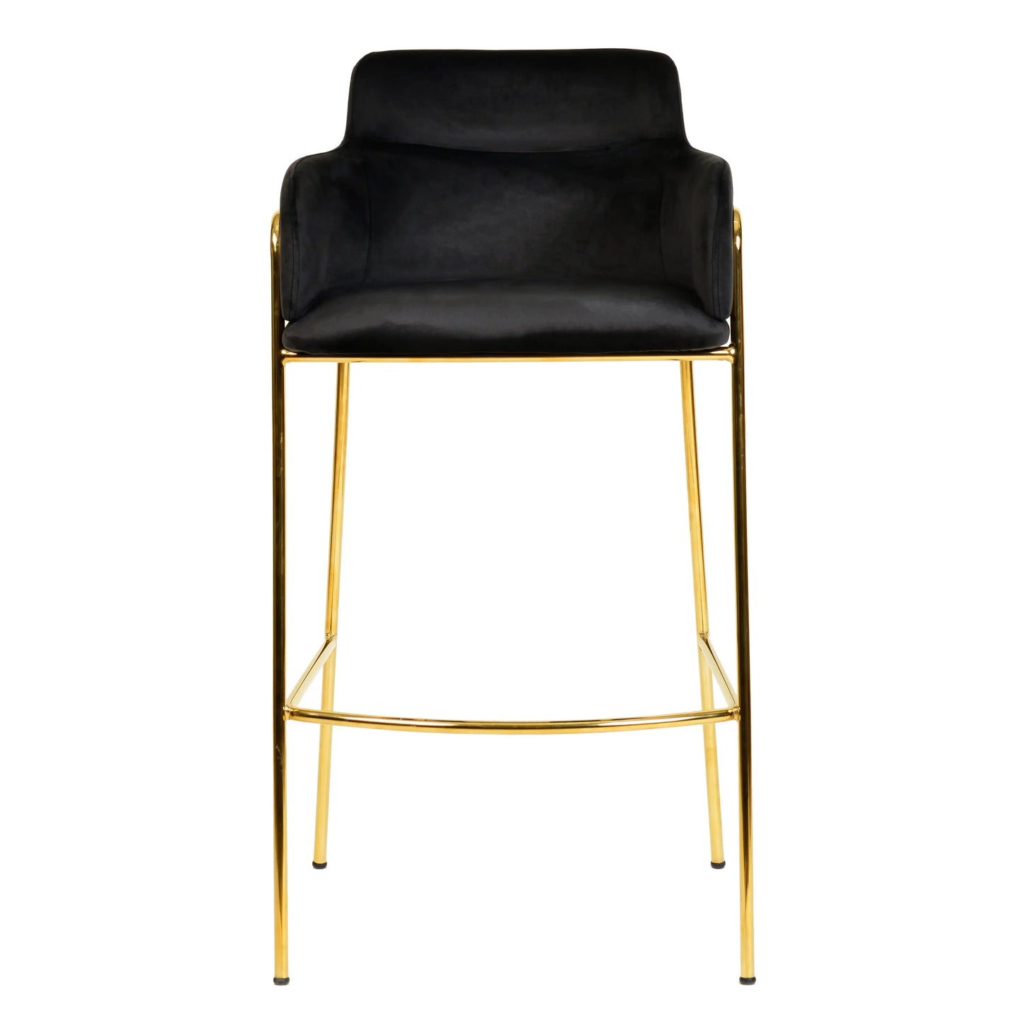 Axis 40" Low-Back Bar Stool Ergonomic Pub Chair with Gold Stainless Steel Base Set of 2 - Elax Furniture