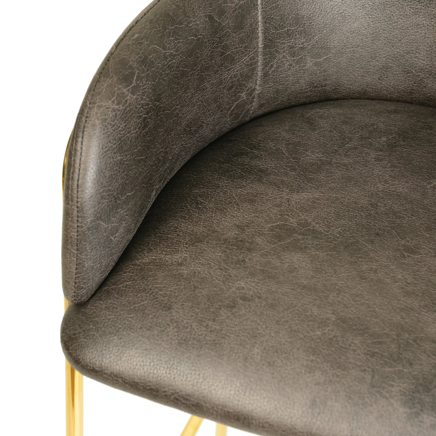 Axis 40" Low-Back Bar Stool Ergonomic Pub Chair with Gold Stainless Steel Base Set of 2 - Elax Furniture