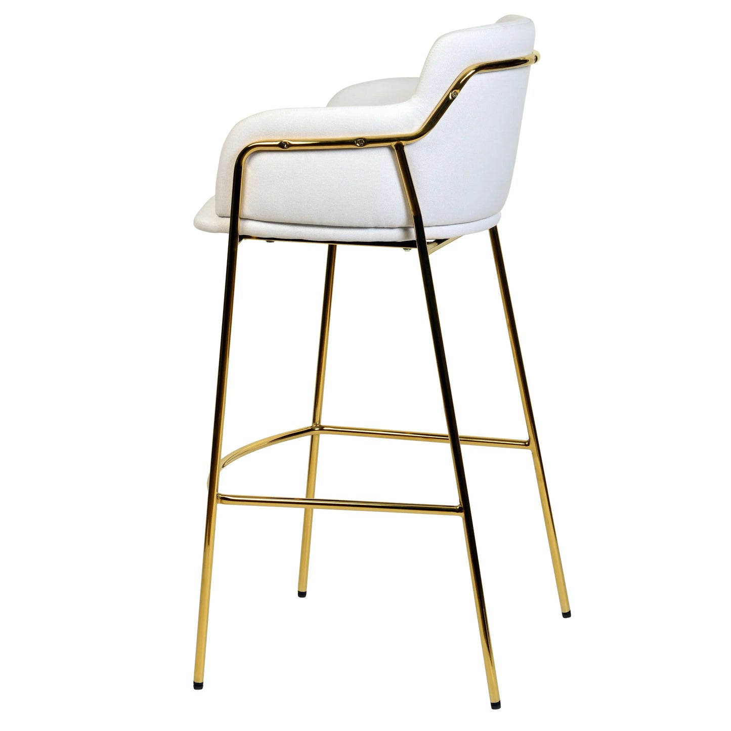 Axis 40" Low-Back Bar Stool Ergonomic Pub Chair with Gold Stainless Steel Base Set of 2 - Elax Furniture