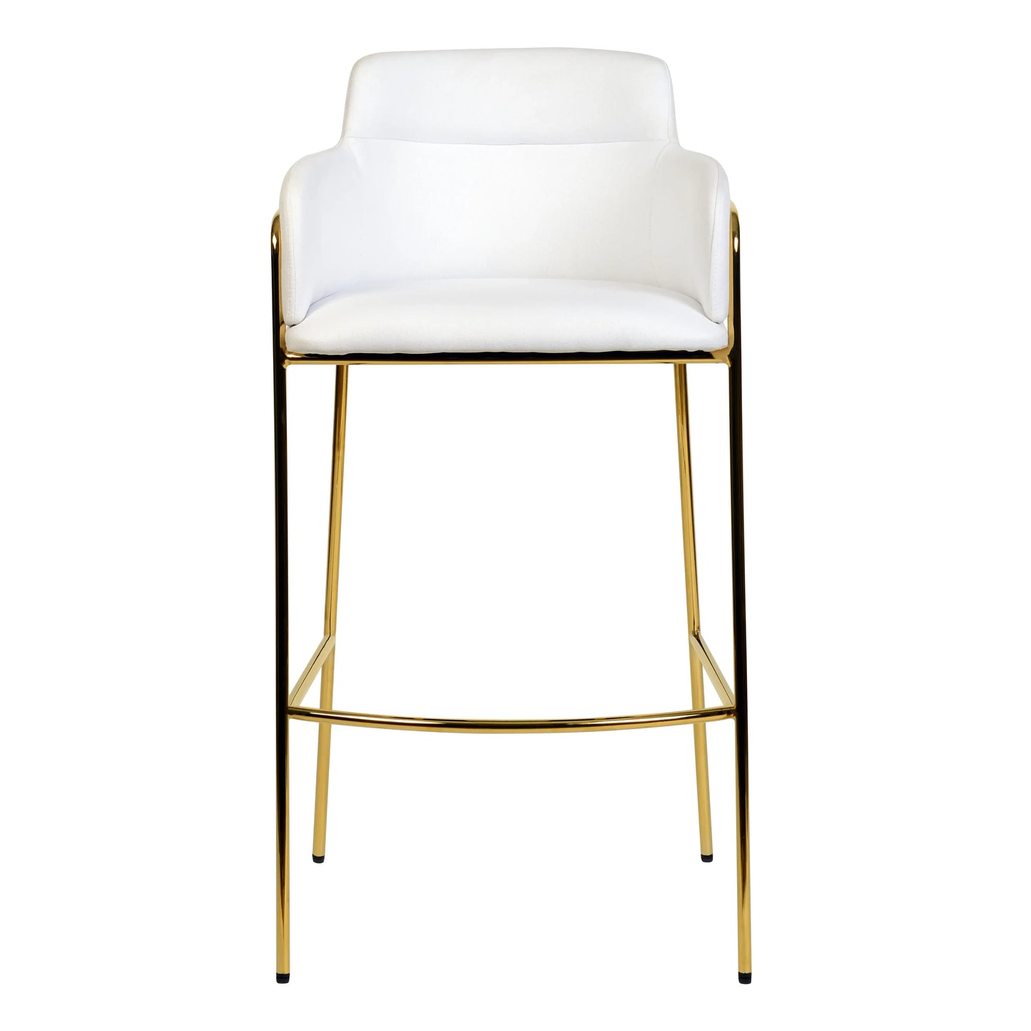 Axis 40" Low-Back Bar Stool Ergonomic Pub Chair with Gold Stainless Steel Base Set of 2 - Elax Furniture