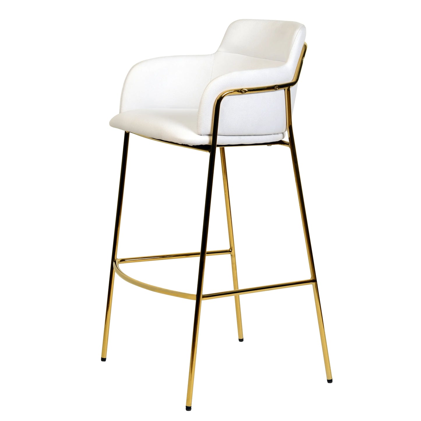 Axis 40" Low-Back Bar Stool Ergonomic Pub Chair with Gold Stainless Steel Base Set of 2 - Elax Furniture