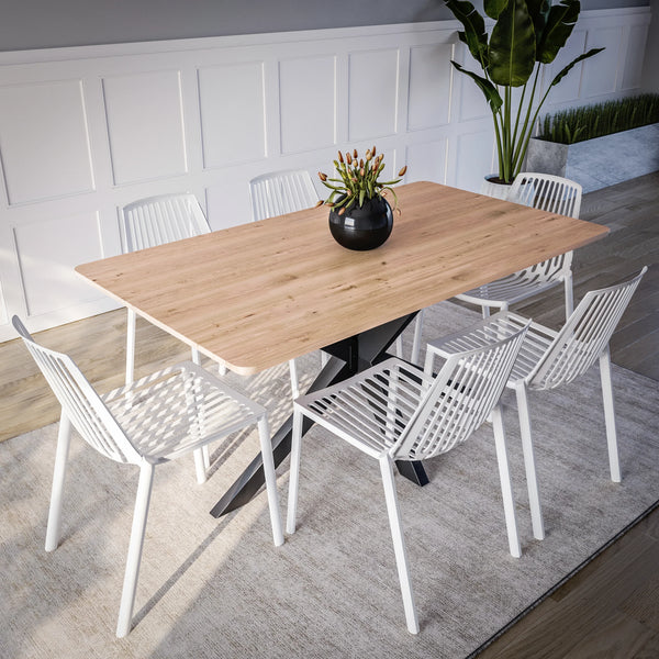 Acken Mid-Century Modern Plastic Dining Chair