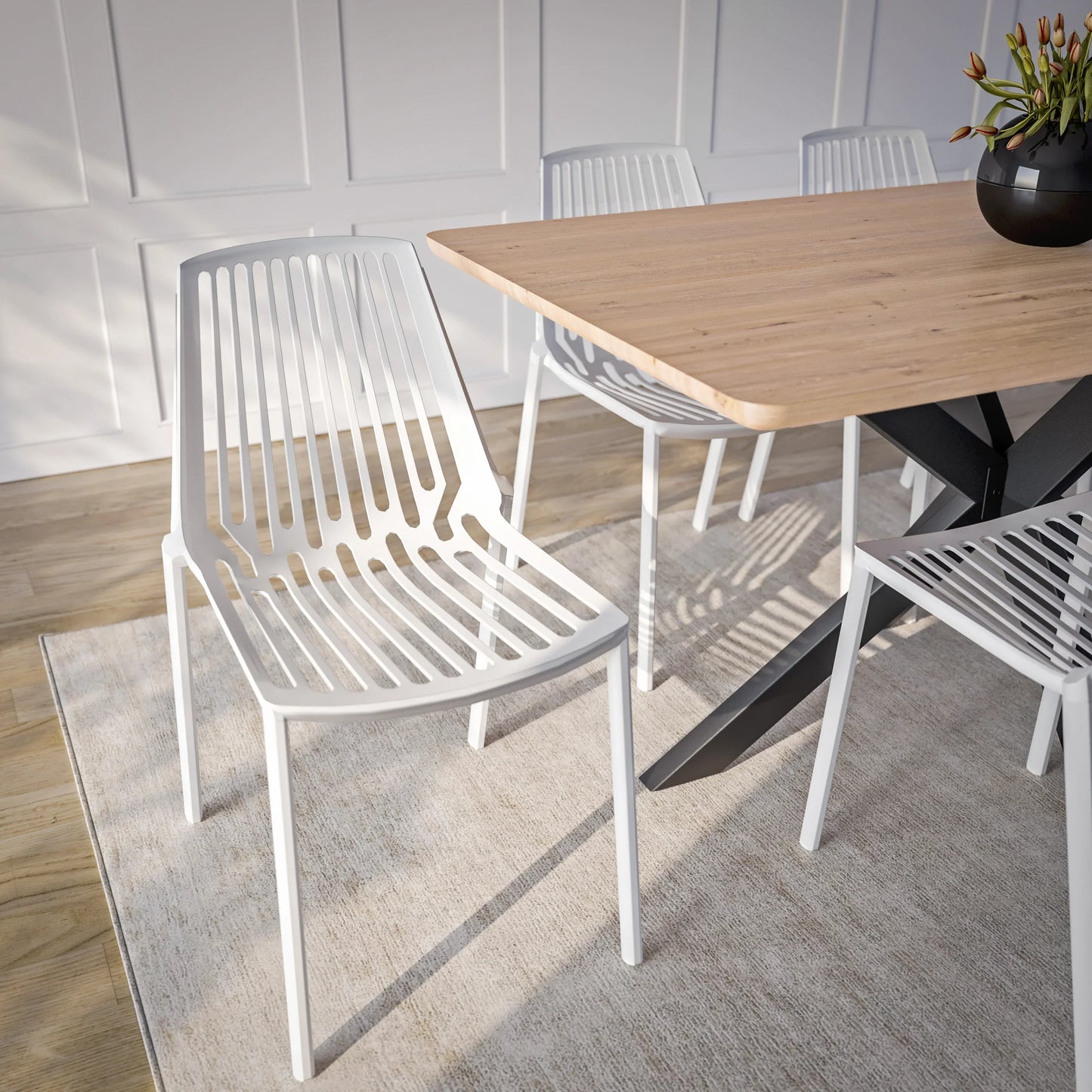 Acken Mid-Century Modern Plastic Dining Chair - Elax Furniture