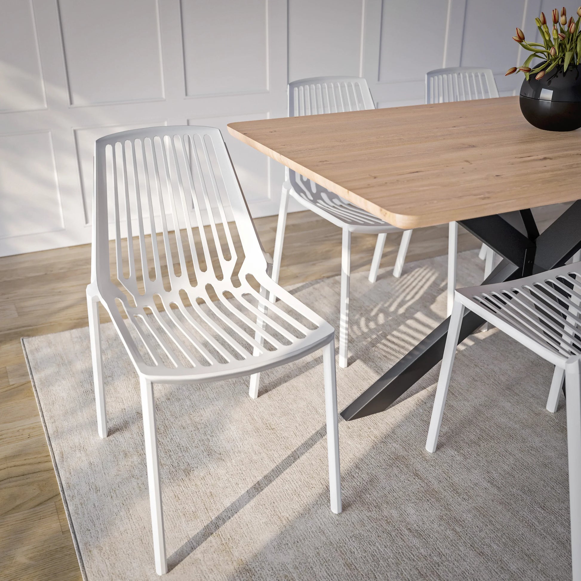 Acken Mid-Century Modern Plastic Dining Chair - Elax Furniture