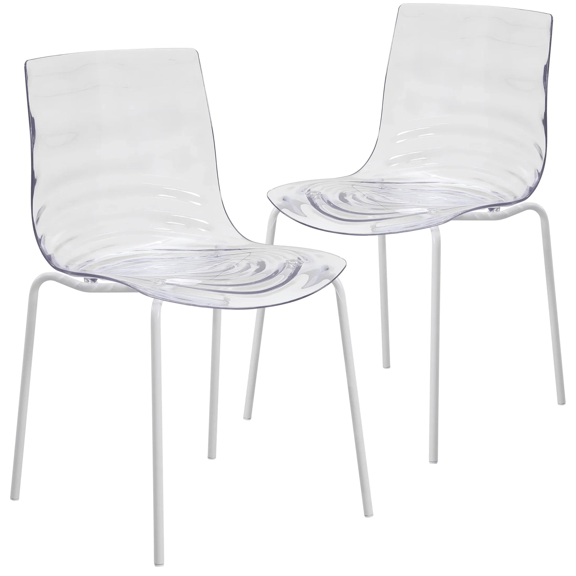 Astor Dining Chairs with ABS Plastic Seats in White Stainless Steel - Elax Furniture