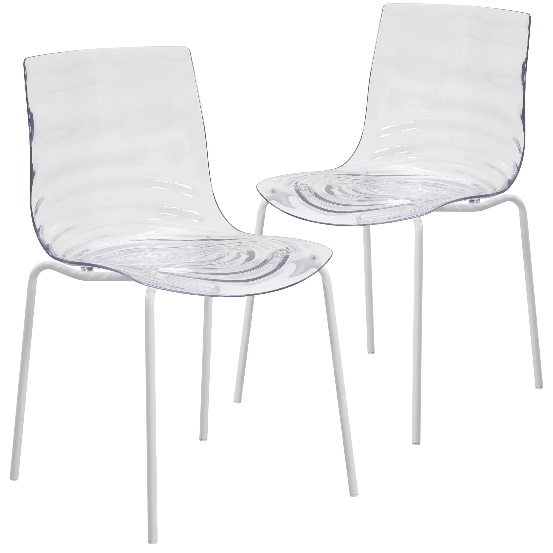 Astor Dining Chairs with ABS Plastic Seats in White Stainless Steel - Elax Furniture