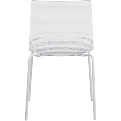 Astor Dining Chairs with ABS Plastic Seats in White Stainless Steel - Elax Furniture
