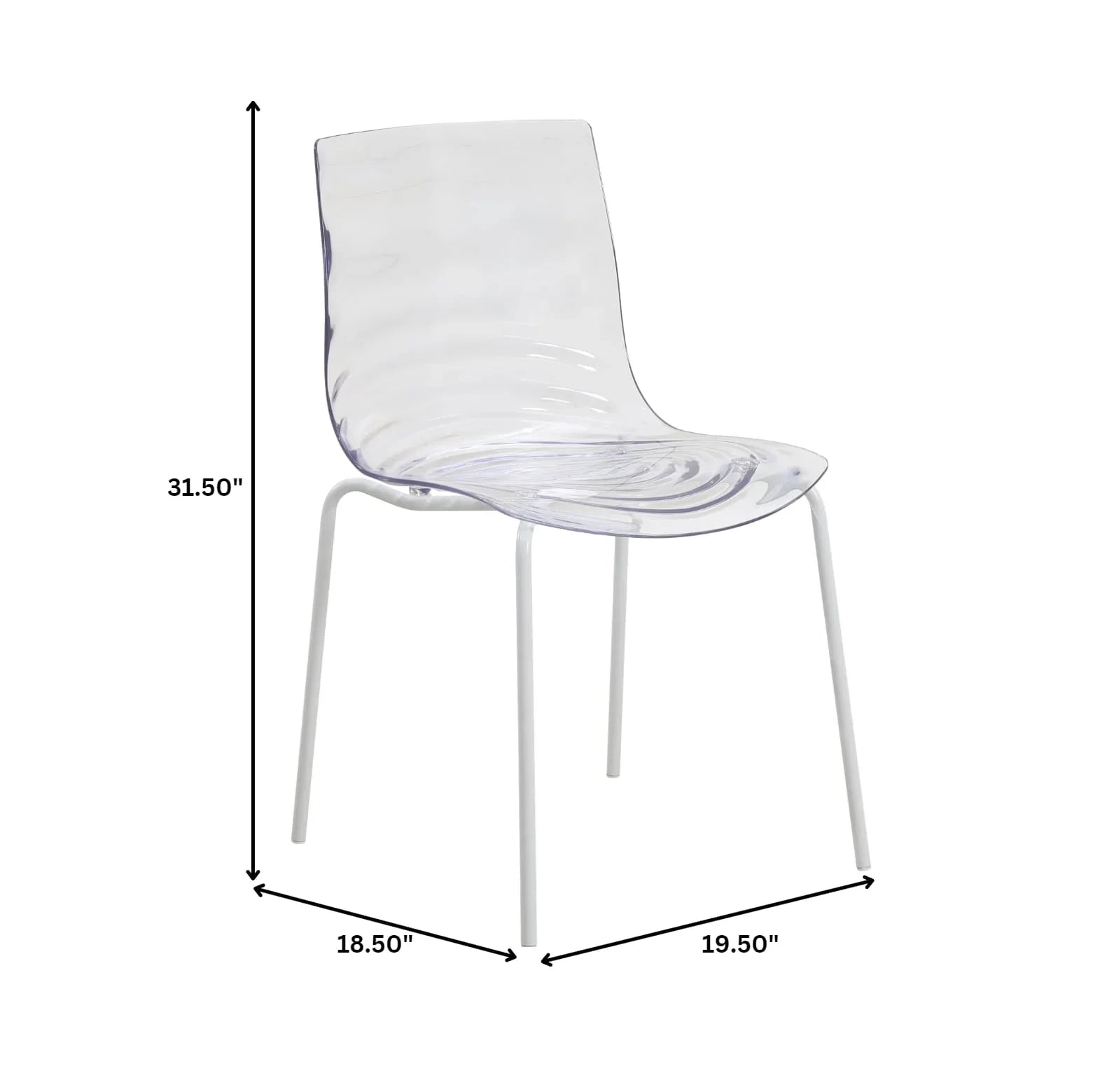 Astor Dining Chairs with ABS Plastic Seats in White Stainless Steel - Elax Furniture