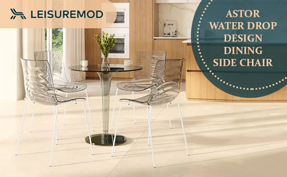 Astor Dining Chairs with ABS Plastic Seats in White Stainless Steel - Elax Furniture