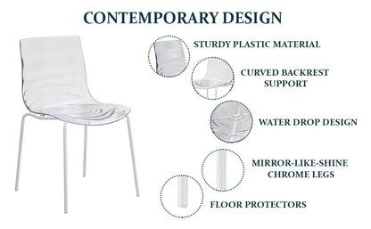 Astor Dining Chairs with ABS Plastic Seats in White Stainless Steel - Elax Furniture