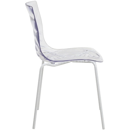 Astor Dining Chair Modern ABS Plastic Side Chair with Stainless-Steel Legs - Elax Furniture