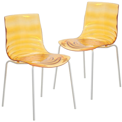 Astor Dining Chairs with ABS Plastic Seats in White Stainless Steel - Elax Furniture