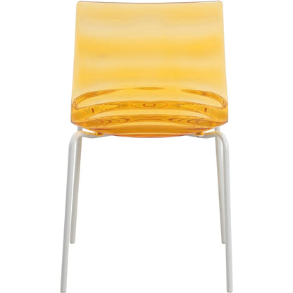 Astor Dining Chair Modern ABS Plastic Side Chair with Stainless-Steel Legs - Elax Furniture