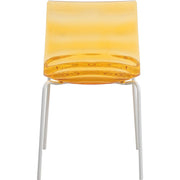 Astor Dining Chair Modern ABS Plastic Side Chair with Stainless-Steel Legs Orange White Dining Chair Leisuremod