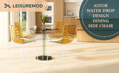 Astor Dining Chairs with ABS Plastic Seats in White Stainless Steel - Elax Furniture