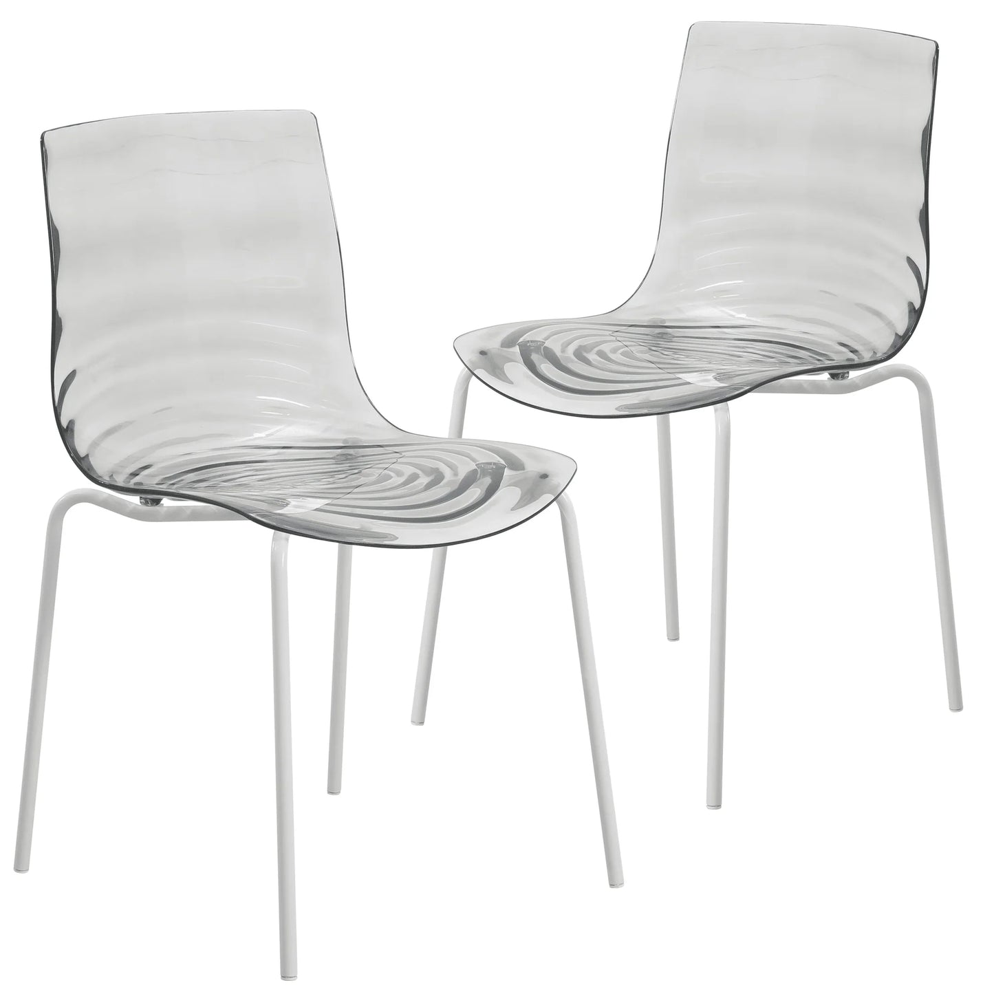 Astor Dining Chairs with ABS Plastic Seats in White Stainless Steel - Elax Furniture