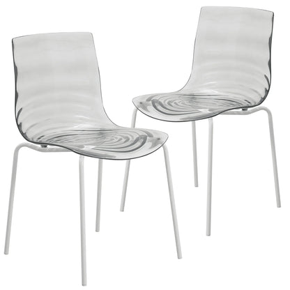 Astor Dining Chairs with ABS Plastic Seats in White Stainless Steel - Elax Furniture