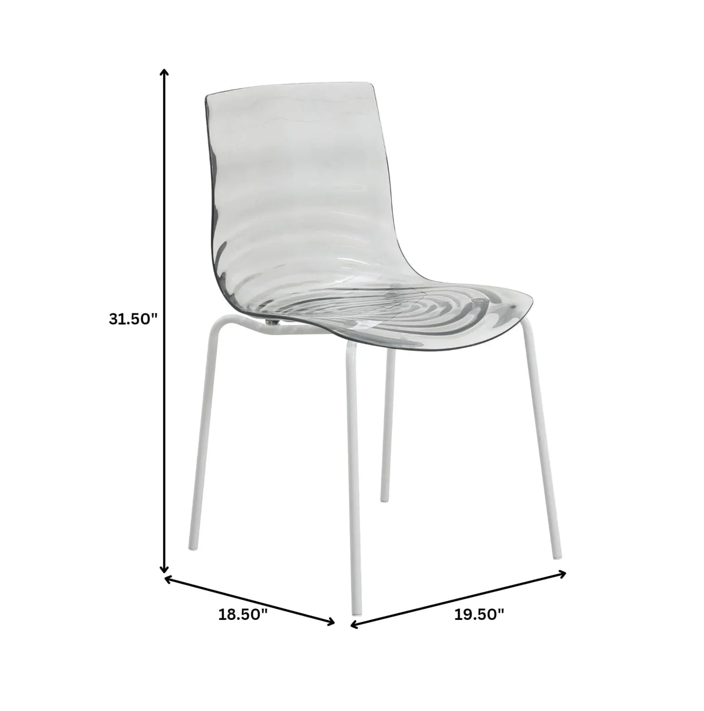 Astor Dining Chairs with ABS Plastic Seats in White Stainless Steel - Elax Furniture