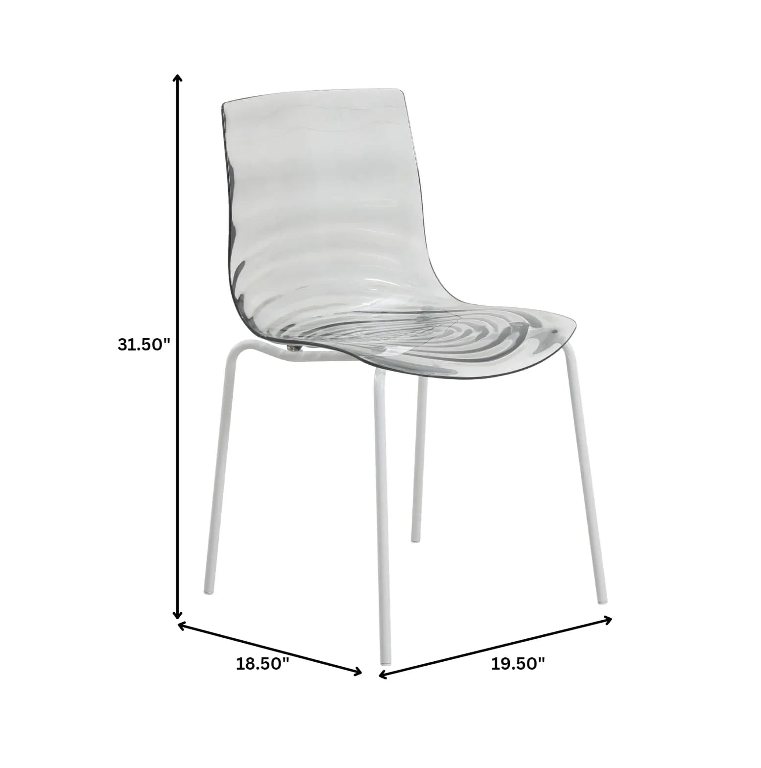 Astor Dining Chairs with ABS Plastic Seats in White Stainless Steel - Elax Furniture