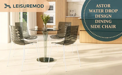 Astor Dining Chairs with ABS Plastic Seats in White Stainless Steel - Elax Furniture